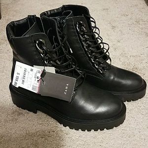 Combat boots Zara leather